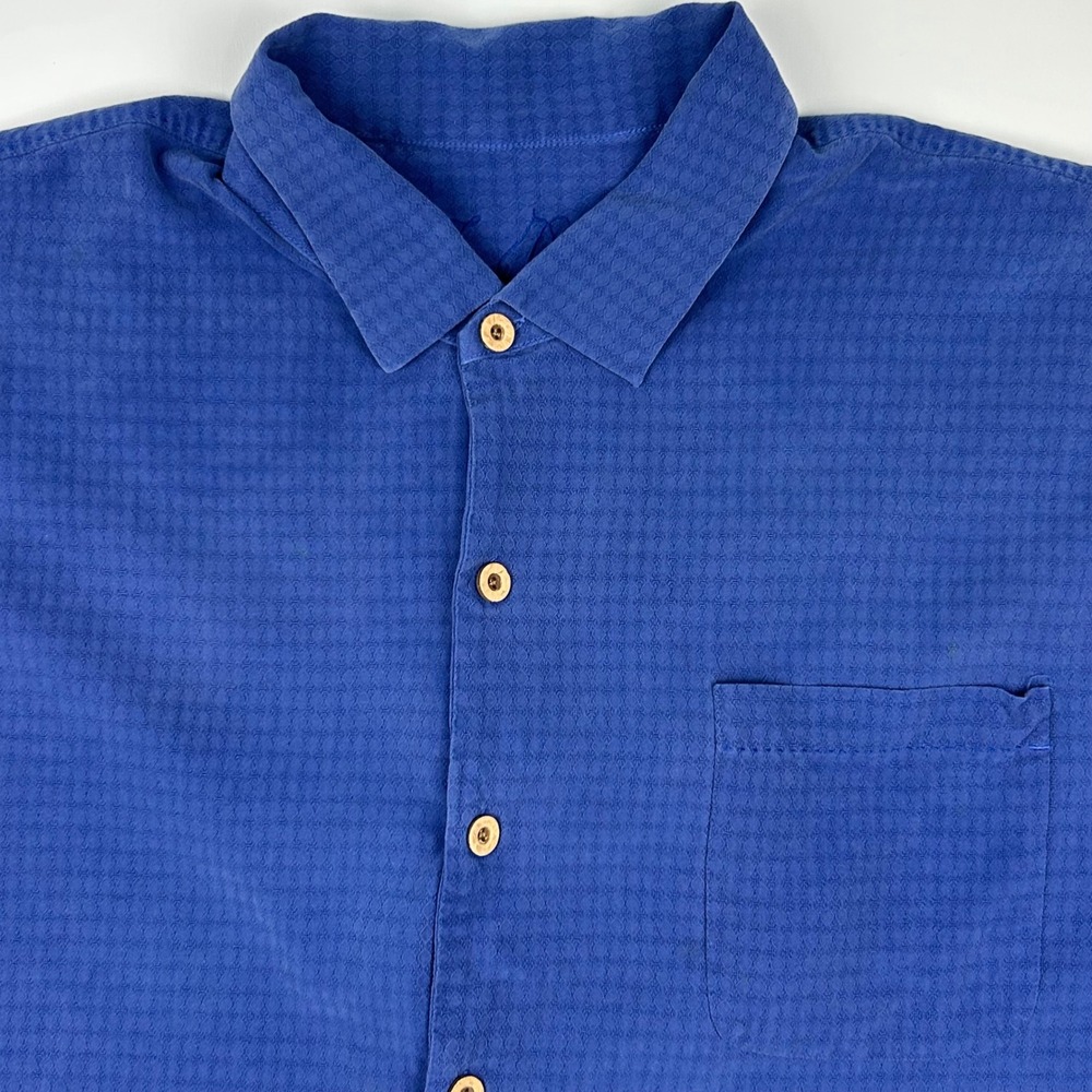 Tommy Bahama Grape Expectations Silk Shirt Blue Embroidered Wine XXL Mens